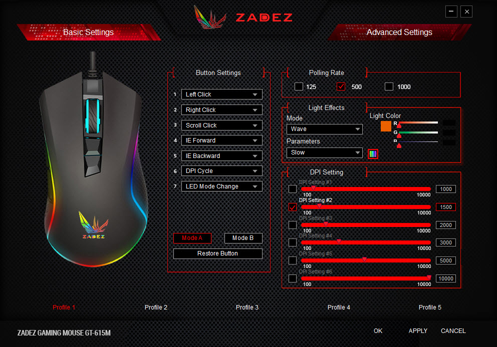 Mua Chuột Gaming ZADEZ GT615PM 1200DPI, 6 Mức DPI, 7 Phím Chức Năng, Đèn LED RGB - Hàng Chính Hãng | Tiki